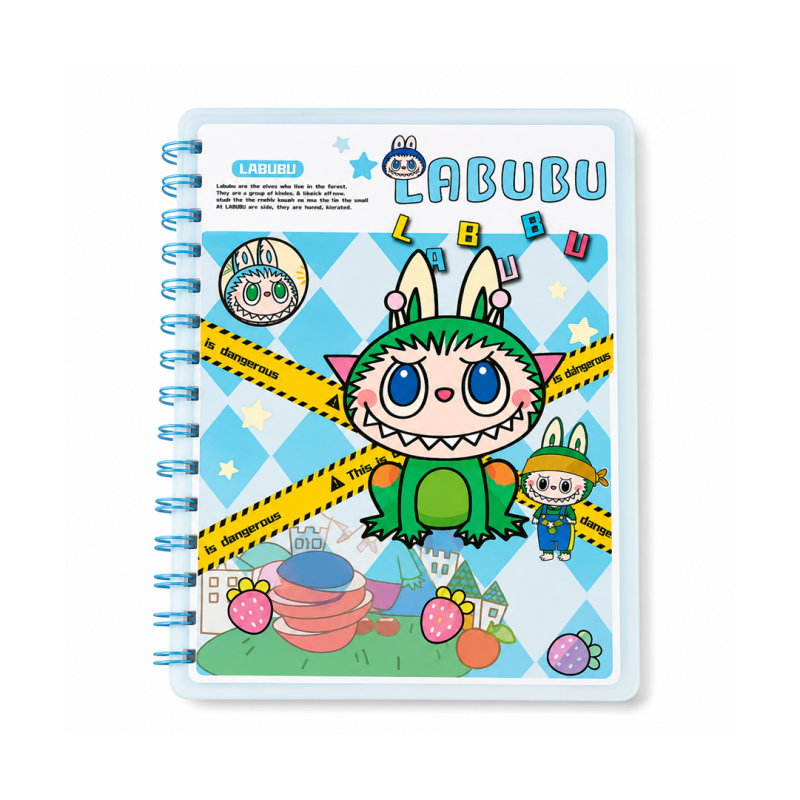 Cahier à Spirale LABUBU Bleu A5 avec Couverture Rigide - Original et Tendance | Maroc