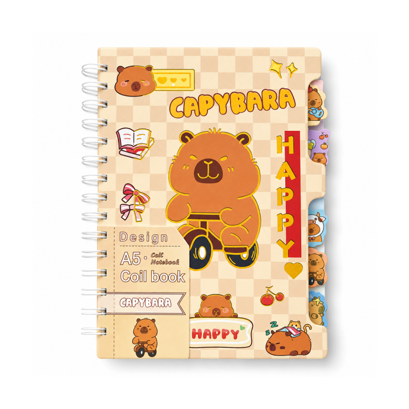 Carnet à Spirales A5 Capybara avec Design Mignon - Adorable et Pratique | Maroc