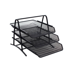 Panier à Courrier 3 Étages Métal CROWN JS3001 - Organisateur de Bureau Élégant | Maroc