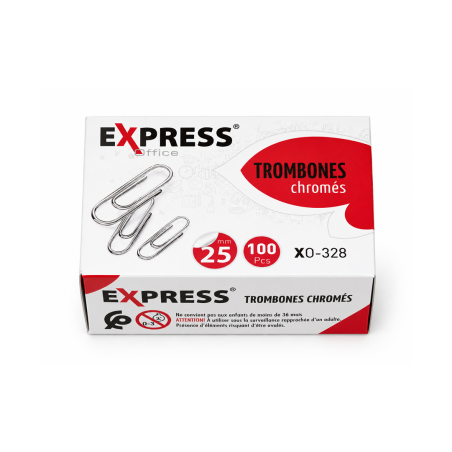 Trombones Chromés 25 mm XO-328 - Fixation Pratique et Durable | Maroc