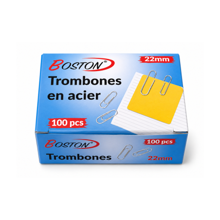 Trombones 22 mm BOSTON - Organisation Simple et Efficace de Vos Documents | Maroc