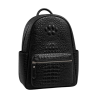 Sac à Dos en Cuir Noir Effet Crocodile avec Poche Avant Zippée - Élégant et Fonctionnel | Maroc