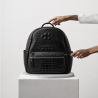 Sac à Dos en Cuir Noir Effet Crocodile avec Poche Avant Zippée - Élégant et Fonctionnel | Maroc