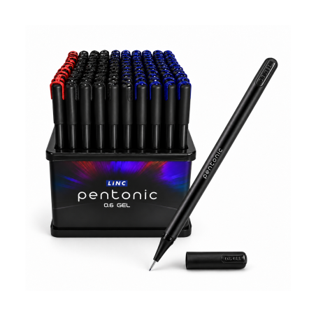 Stylo Gel LINC Pentonic 0.6 mm Noir – Tub de 100 Stylos - Écriture Fluide et Élégante | Maroc