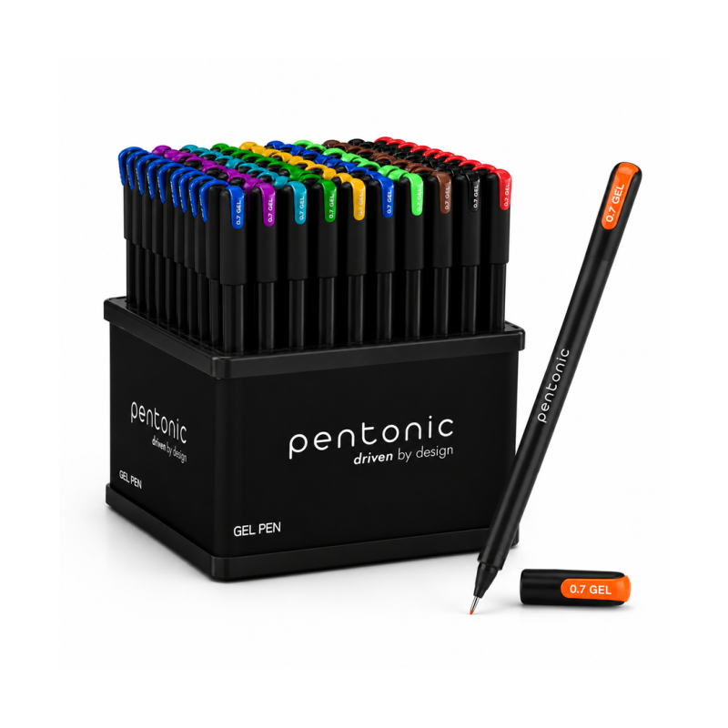 Stylo Gel LINC Pentonic Orange – Tub de 100 Stylos (0.6 mm, 0.7 mm et 1.0 mm) - Écriture Fluide et Couleur Vive | Maroc