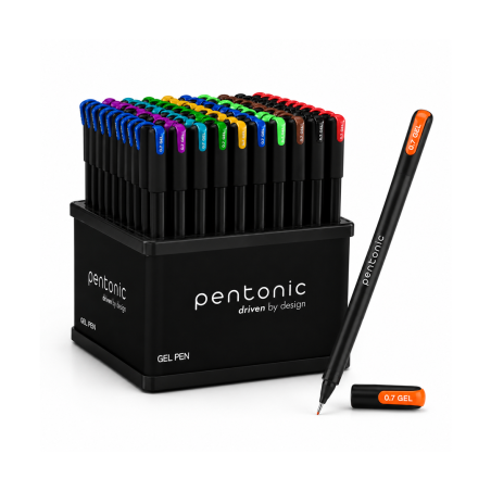 Stylo Gel LINC Pentonic Orange – Tub de 100 Stylos (0.6 mm, 0.7 mm et 1.0 mm) - Écriture Fluide et Couleur Vive | Maroc