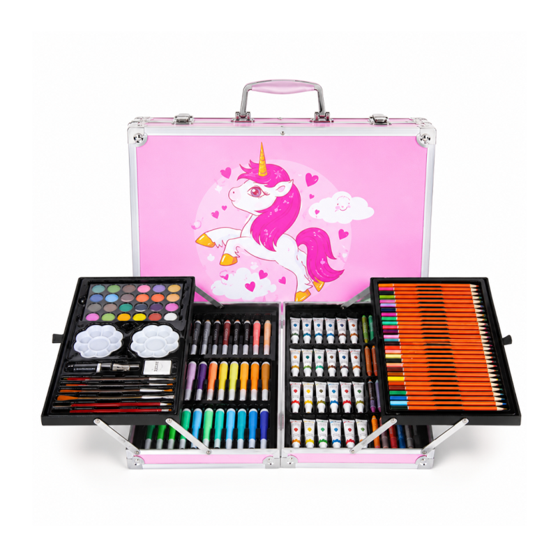 Valise d’Art Professionnelle pour Enfants KBX-145- Valise en Aluminium Motif Licorne (Unicorn) | Maroc