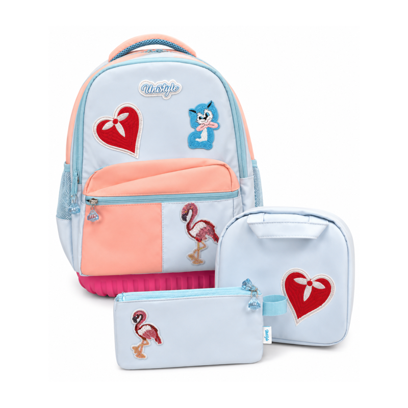 Trio Scolaire TR-01S - Trolley 16", Sac à Goûter et Trousse Assortis | Maroc