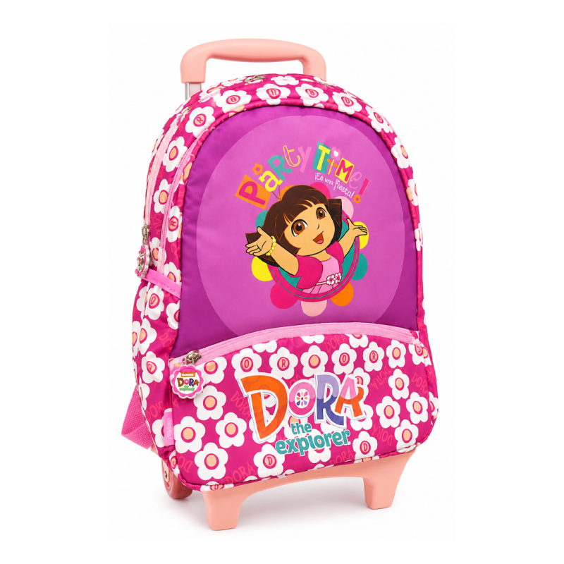 Cartable à Roulettes Trolley 12" Dora ND12-TRF - 2 Poches, Tissu Satiné Imperméable | Maroc