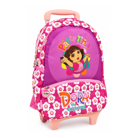 Cartable à Roulettes Trolley 12" Dora ND12-TRF - 2 Poches, Tissu Satiné Imperméable | Maroc