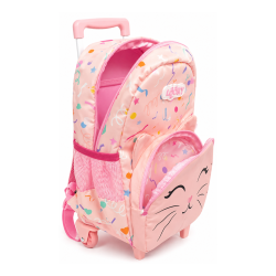 Cartable à Roulettes Trolley 12" Enfant TD24-2 - Motifs Animés, 2 Poches et Porte-Clés Inclus | Maroc