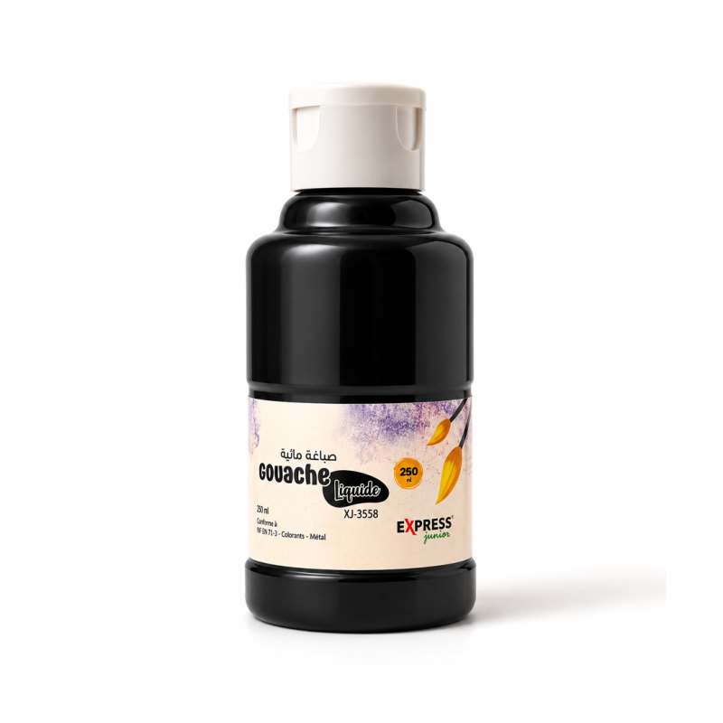 Gouache Noire Express XJ-3558 – 250 ml - Peinture Haute Couverture pour Travaux Artistiques | Maroc