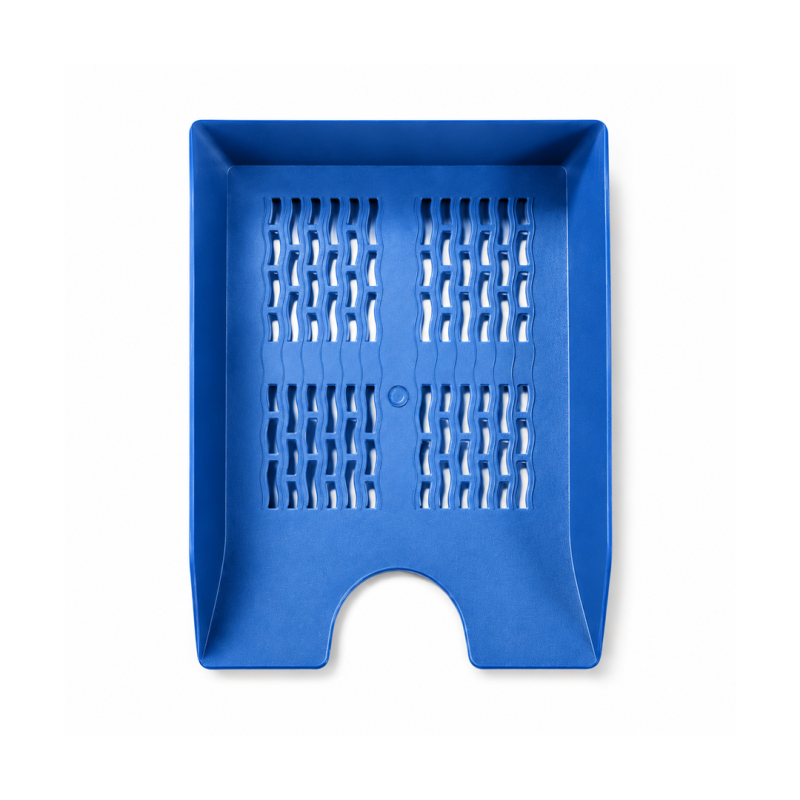 Panier à Courrier en Plastique Bleu 1 Étage TOYPA - Corbeille de Bureau pour Documents A4 | Maroc