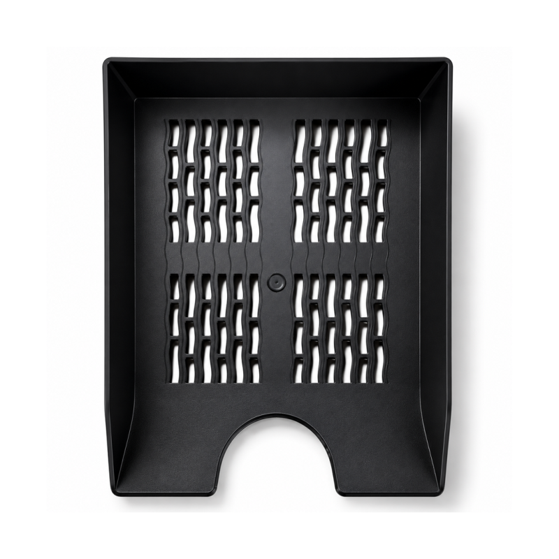Panier à Courrier en Plastique Noir 1 Étage TOYPA - Corbeille de Bureau pour Documents A4 | Maroc