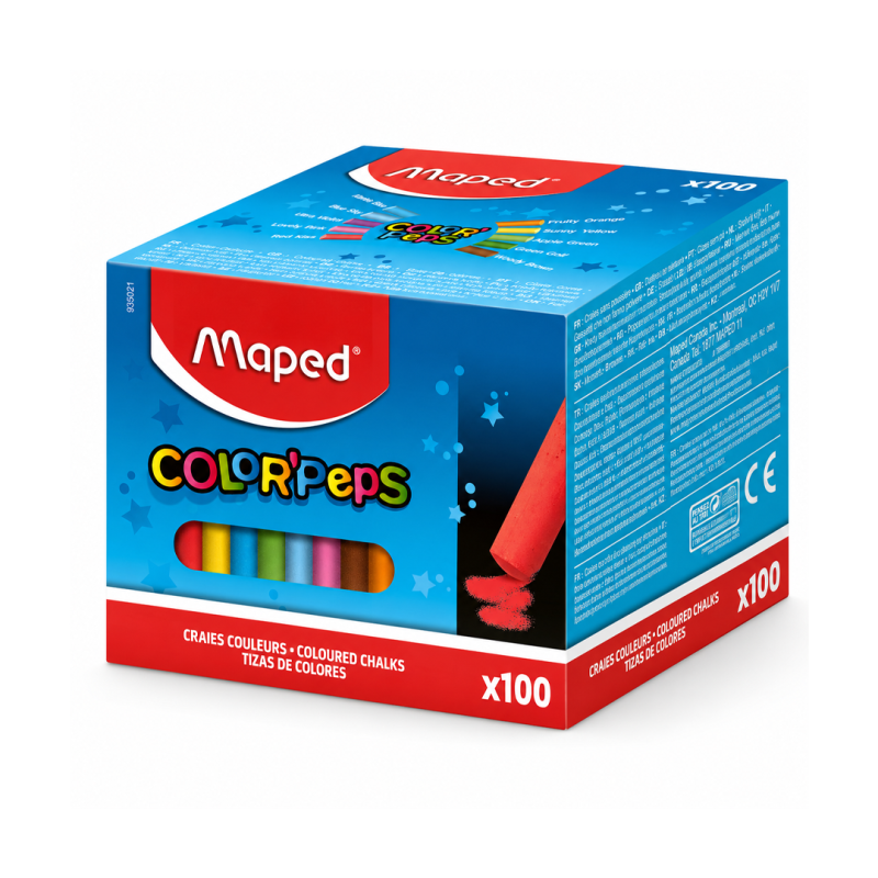 Craies de Couleur Sans Poussière MAPED Réf. 935021 – Boîte de 100 Craies - Craies pour Tableau | Maroc