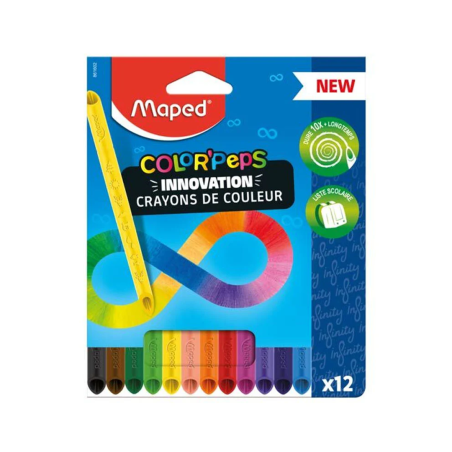Crayons de Couleur MAPED Color'Peps Infinity Boîte de 12 Réf. 861602 | Maroc