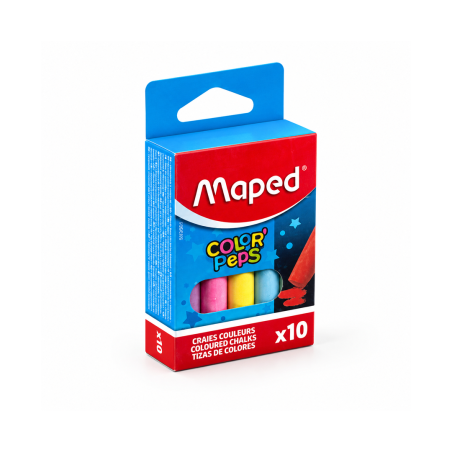 Craies de Couleur Sans Poussière Boîte de 10 Réf. 593501 - Craies pour Tableau Noir et Activités Scolaires | Maroc