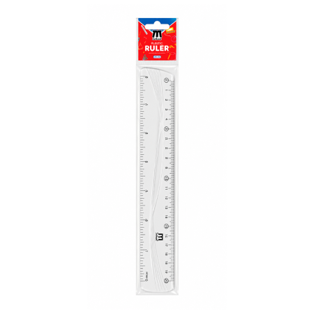 Double Décimètre Transparent M.SCHOOL Réf. MS-2434 - Règle Graduée 20 cm pour École, Bureau et Dessin Technique | Maroc