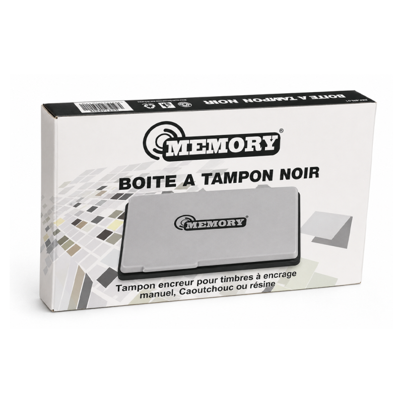 Boîte à Tampon Encreur Noire MEMORY Réf. 126N - Tampon Encreur pour Cachets Administratifs, Bureau et Entreprise | Maroc
