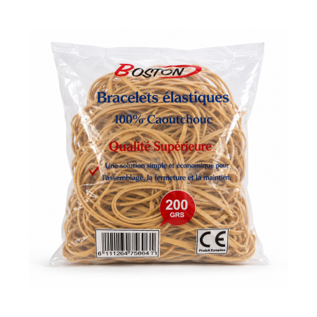 Sachet d'Élastiques BOSTON PF 200 g Réf. EN120/3 - Élastiques de Bureau pour Classement, Organisation et Usage Quotidien | Maroc