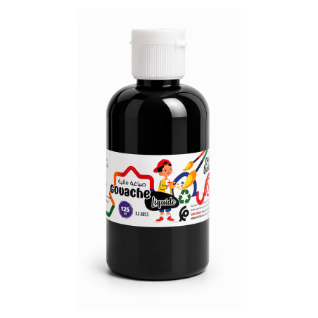 Gouache à Eau Noire 125 ml Réf. XJ3855 - Peinture Gouache pour École, Loisirs Créatifs et Activités Artistiques | Maroc