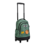 Sac à Roulettes Vert Motif Basketball | Trolley Télescopique Scolaire et Sportif - Compartiments Zippés | Maroc