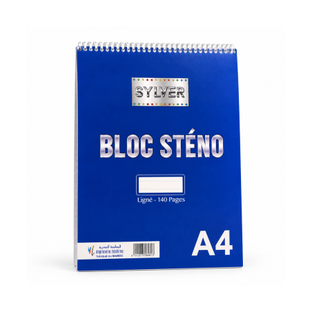 Bloc Sténo A4 140 Pages SYLVER - Bloc-Notes pour Bureau, École et Études | Maroc